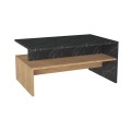 Τραπέζι Σαλονιού Rihardo Μελαμίνης Oak-Μαύρο 90X56X42Εκ | Mycollection.gr