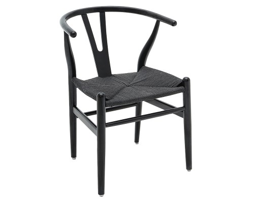 Καρέκλα Sandra Ξύλο-Σχοινί Μαύρο