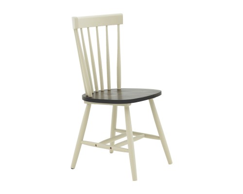 Καρέκλα Larus Φυσικό Ξύλo Rubberwood Ανθρακί-Λευκό 50X49X90Εκ.