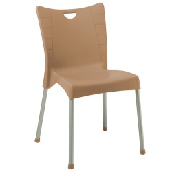 Καρέκλα Crafted Pp Cappucino-Αλουμίνιο Γκρι