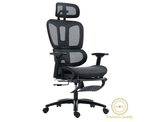 Καρέκλα Γραφείου Διευθυντή Με Υποπόδιο Verdant Premium Quality Mesh Χρώμα Μαύρο