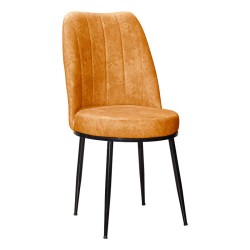 Καρέκλα Farell I Ύφασμα Πορτοκαλί Antique-Μεταλλικό Μαύρο Πόδι