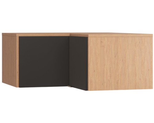 Πατάρι Γωνιακής Ντουλάπας Simple-Φυσικό - Μαύρο από Μοριοσανίδα  101.5 x  103.5  x  45 εκ.