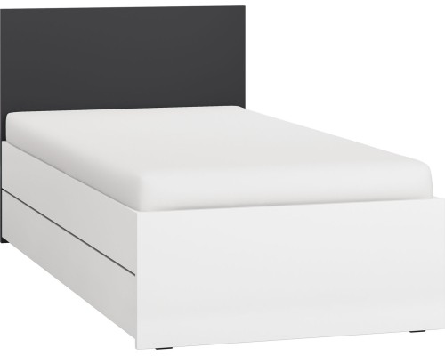 Κρεβάτι Παιδικό Simple-Λευκό - Μαύρο από Μοριοσανίδα  95.5 x  206  x  90 εκ.