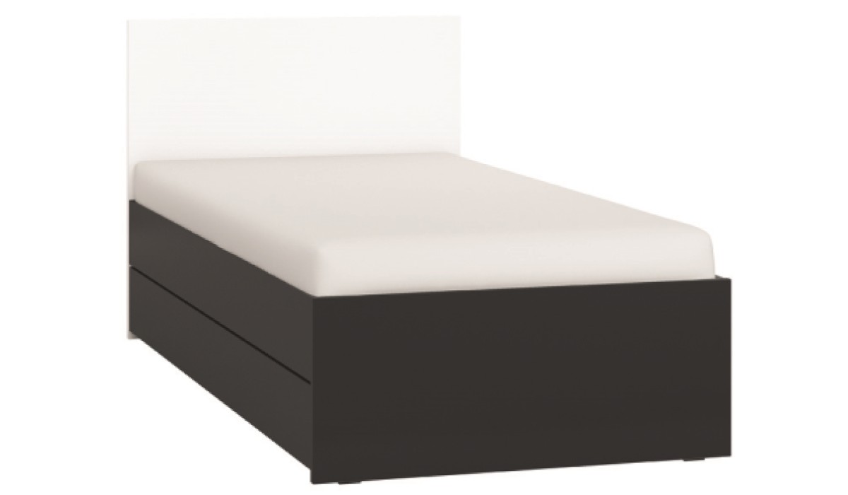 Κρεβάτι Παιδικό Simple-Μαύρο - Λευκό από Μοριοσανίδα  95.5 x  206  x  90 εκ. | Mycollection.gr