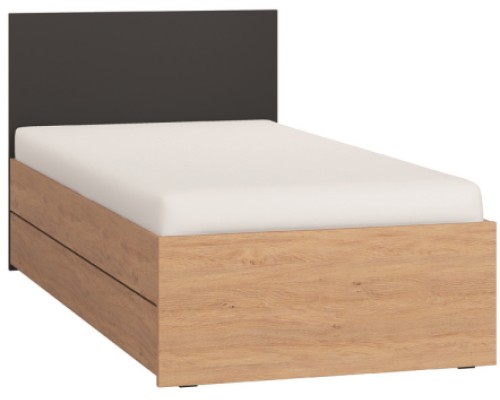 Κρεβάτι Παιδικό Simple-Φυσικό - Μαύρο από Μοριοσανίδα  95.5 x  206  x  90 εκ.