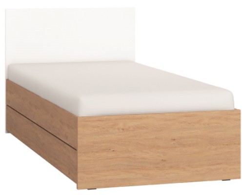 Κρεβάτι Παιδικό Simple-Φυσικό - Λευκό από Μοριοσανίδα  95.5 x  206  x  90 εκ.