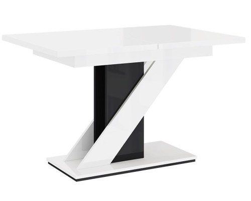 Τραπέζι Meva Επεκτεινόμενο-Leuko-Mauro από Μοριοσανίδα  120 x  80  x  75 εκ.