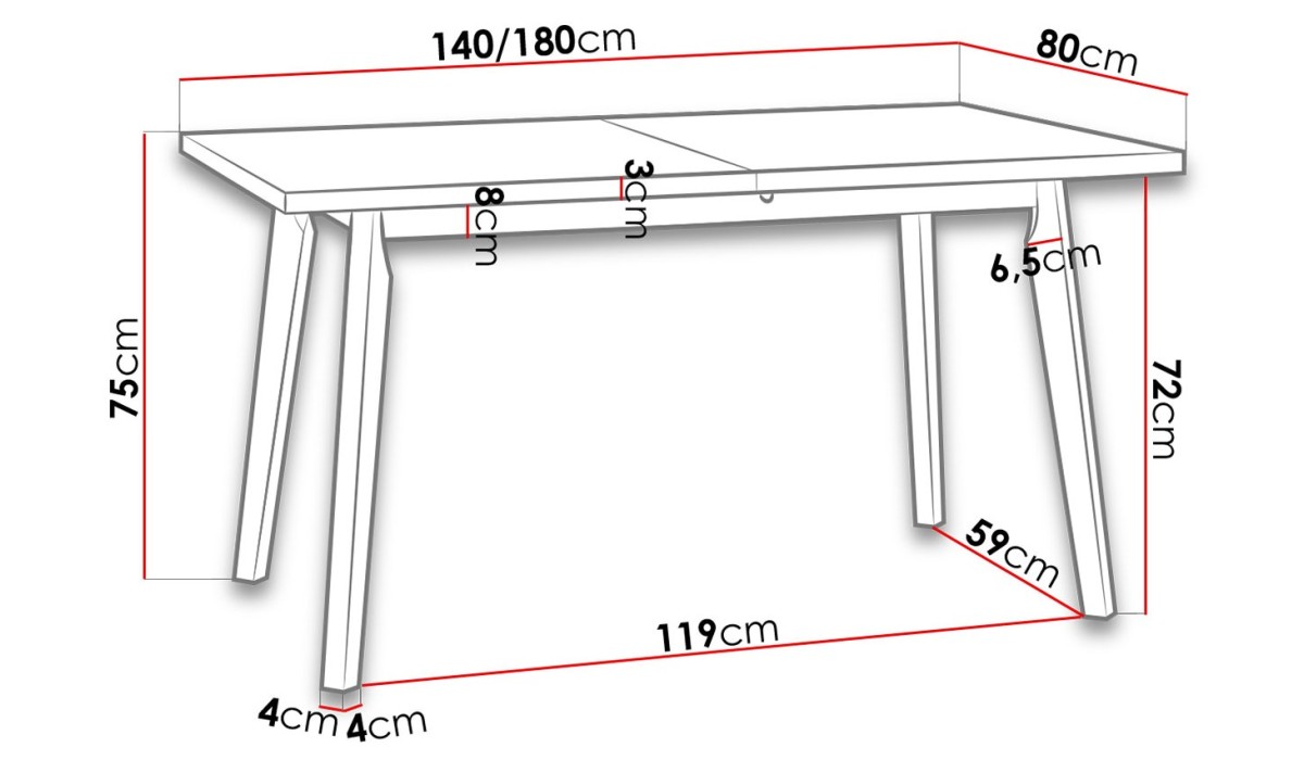 Τραπέζι Oslo V Επεκτεινόμενο 180 x  80  x  75 εκ. | Mycollection.gr