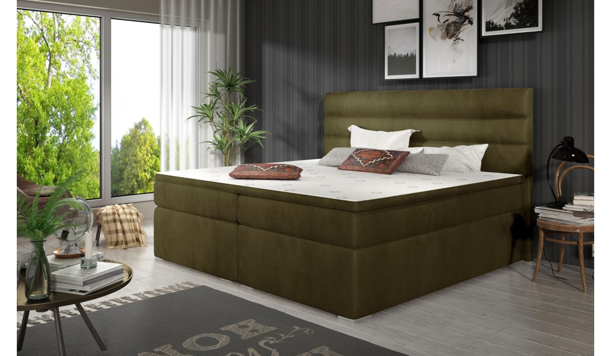 Επενδυμένο Κρεβάτι Victoria Με Στρώμα Και Ανώστρωμα-180 X 200-Mauro 182 x  207  x  122 εκ. | Mycollection.gr