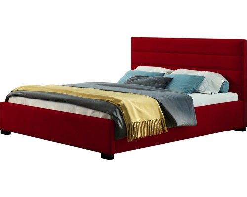 Επενδυμένο Κρεβάτι Collex-Kokkino-180 X 200 από Μοριοσανίδα,MDF  200 x  220  x  114 εκ.