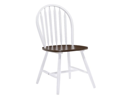 Sally Καρέκλα Άσπρο - Καρυδί 44x51x93cm