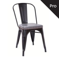 Relix Καρέκλα-Pro, Μέταλλο Βαφή Μαύρο Matte, Pu Σκούρο Γκρι 45x51x82cm
