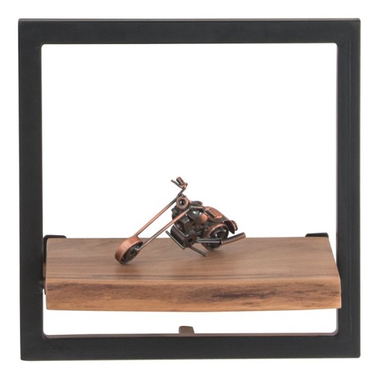 Lizard Frame Ράφι Μέταλλο Βαφή Μαύρο, Ξύλο Ακακία Φυσικό 35x25x35cm
