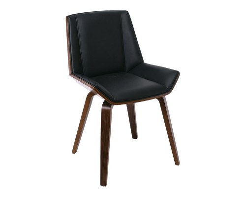 Numan Καρέκλα Tραπεζαρίας Καρυδί, Pu Μαύρο 52x53x80cm