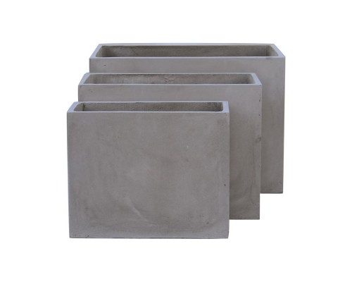 Flower Pot-2  Set 3 Τεμαχίων Cement Grey 50x20x40 /60x30x45 /70x40x50cm