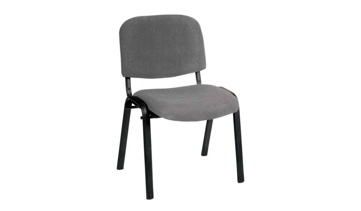 Sigma Καρέκλα Στοιβαζόμενη Γραφείου Επισκέπτη, Μέταλλο Βαφή Μαύρο, Ύφασμα Γκρι 55x60x79cm / Σωλ.35x16/1mm | Mycollection.gr