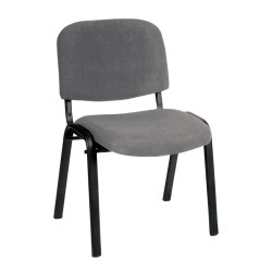 Sigma Καρέκλα Στοιβαζόμενη Γραφείου Επισκέπτη, Μέταλλο Βαφή Μαύρο, Ύφασμα Γκρι 55x60x79cm / Σωλ.35x16/1mm