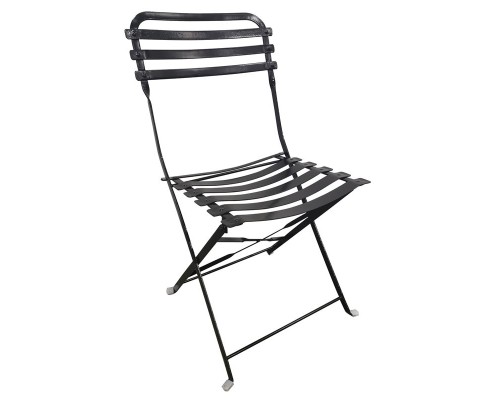 Ζαππειου Καρέκλα Κήπου - Βεράντας, Πτυσσόμενη, Μέταλλο Βαφή Μαύρο 44x54x85cm