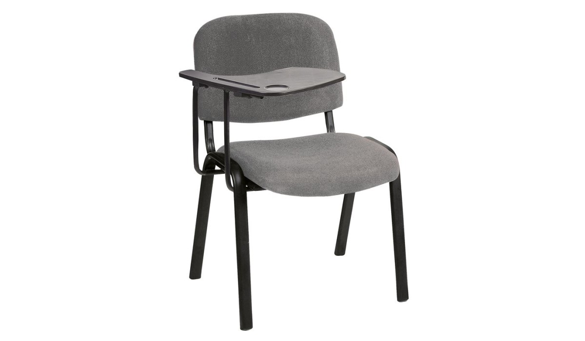 Sigma Καρέκλα - Θρανίο Μέταλλο Βαφή Μαύρο, Ύφασμα Γκρι 65x70x77cm / Σωλ.35x16/1mm | Mycollection.gr
