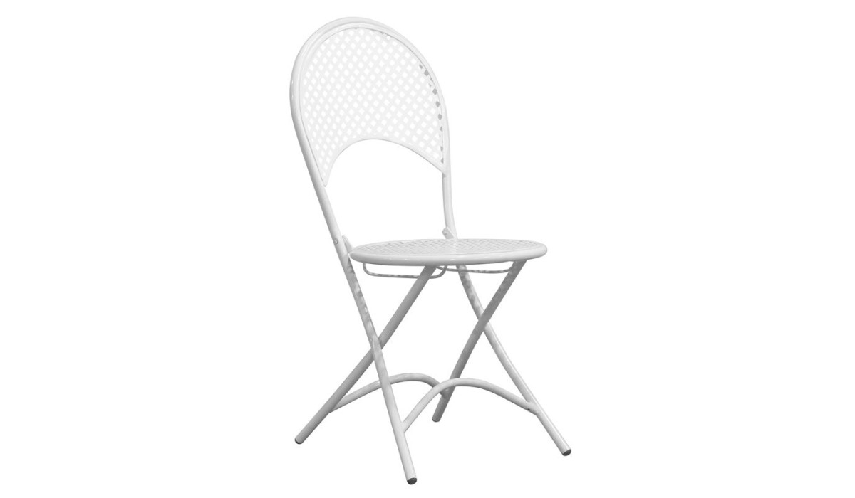 Rondo Καρέκλα Πτυσσόμενη, Μέταλλο Mesh Βαφή Άσπρο 42x54x85cm | Mycollection.gr