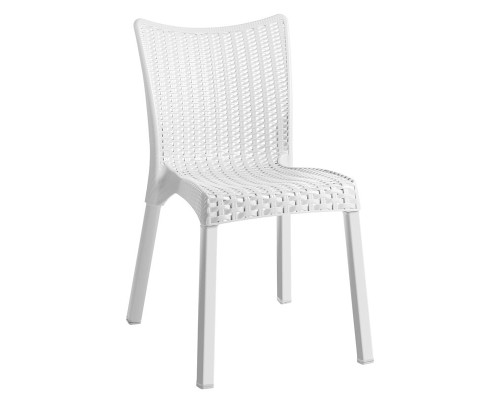 Doret Καρέκλα Στοιβαζόμενη Pp Άσπρο, Με Πόδι Αλουμινίου 50x55x83cm