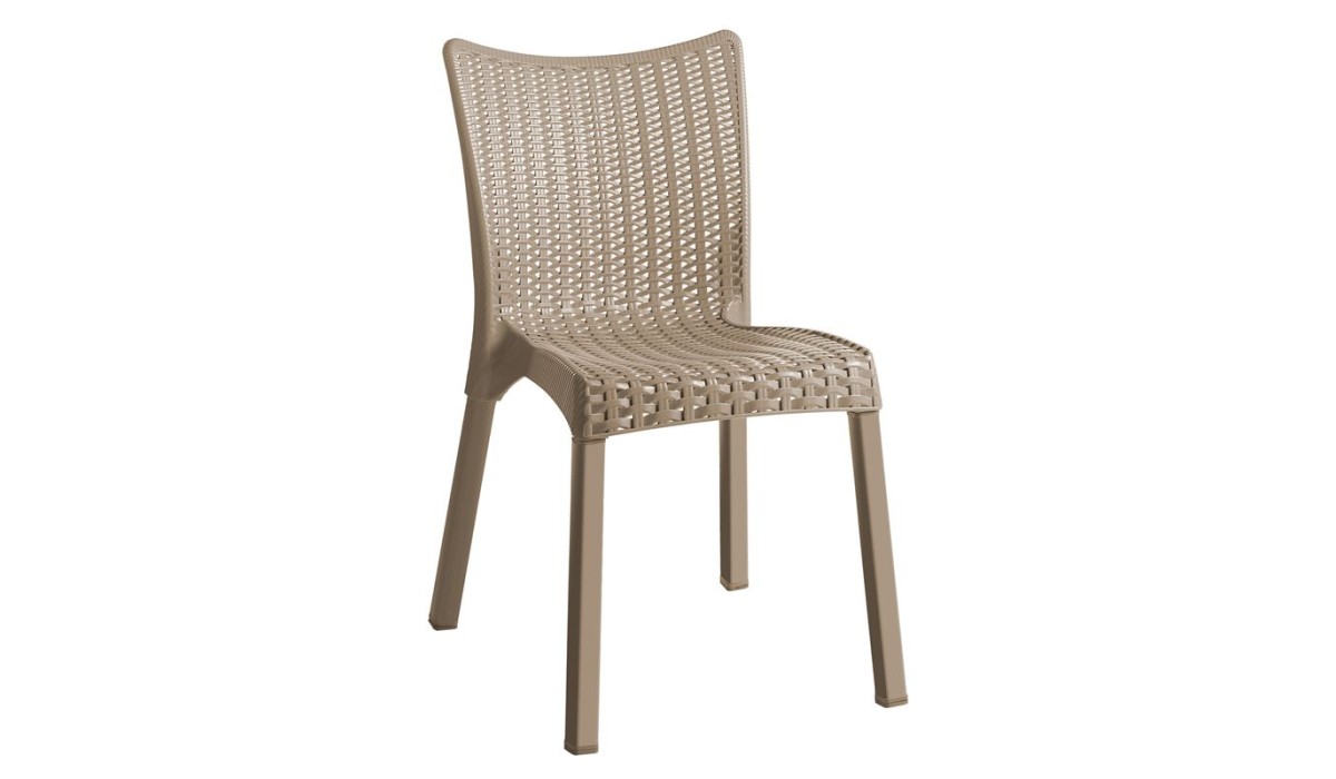 Doret Καρέκλα Στοιβαζόμενη Pp Cappuccino, Με Πόδι Αλουμινίου 50x55x83cm | Mycollection.gr