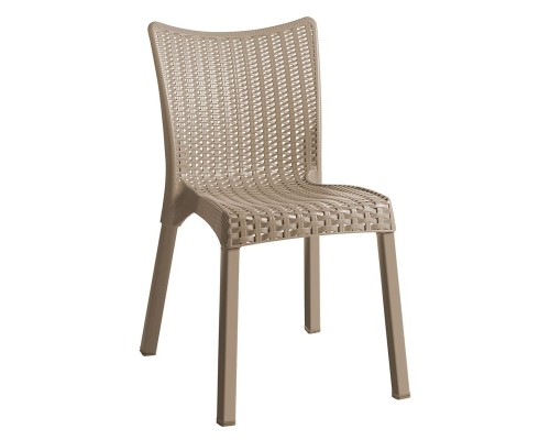 Doret Καρέκλα Στοιβαζόμενη Pp Cappuccino, Με Πόδι Αλουμινίου 50x55x83cm