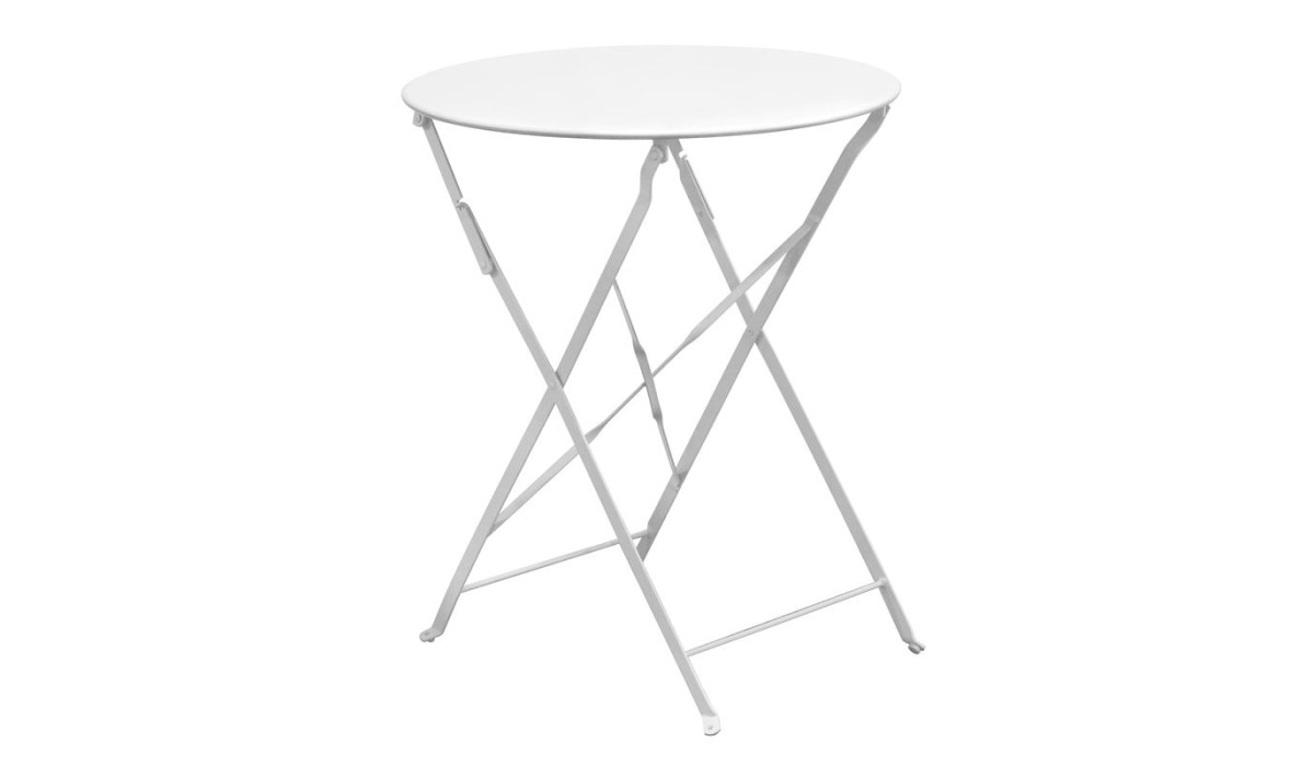 Ζαππειου Pantone Τραπέζι Πτυσσόμενο, Μέταλλο Βαφή Άσπρο Φ60cm H.70cm | Mycollection.gr