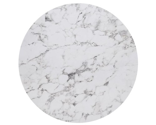 Hpl (High Pressure Laminated) Επιφάνεια Τραπεζιού Απόχρωση White Marble, Εξωτερικού Χώρου Φ70cm/12mm
