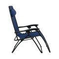 Super Relax Πολυθρόνα Με Υποπόδιο, Μέταλλο Βαφή Ανθρακί, Textilene Μπλε 165x65x112cm | Mycollection.gr