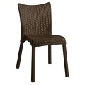 Doret Καρέκλα Στοιβαζόμενη Pp  Καφέ Σκούρο, Με Πόδι Αλουμινίου 50x55x83cm | Mycollection.gr