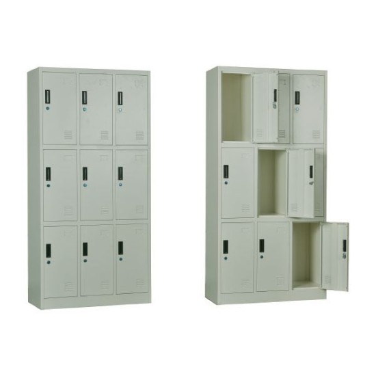 Locker 9 Θέσεων Μέταλλο Βαφή  Άσπρο 90x40x185cm