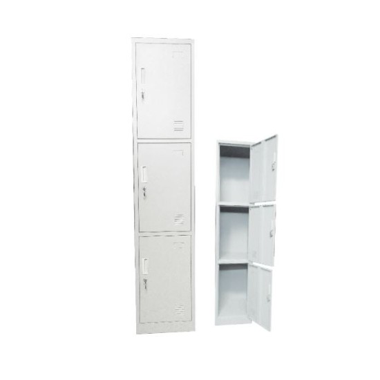 Locker 3 Θέσεων Μέταλλο Βαφή  Άσπρο 38x45x185cm