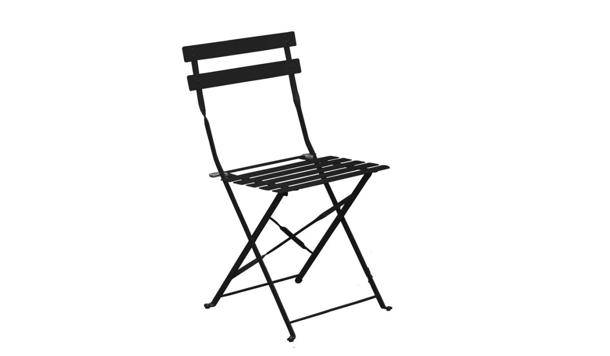 Ζαππειου Pantone Καρέκλα Κήπου-Βεράντας, Πτυσσόμενη, Μέταλλο Βαφή Μαύρο 40x51x77cm | Mycollection.gr