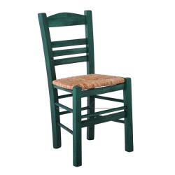 Σιφνοσ Καρέκλα Οξιά Βαφή Εμποτισμού Ανιλίνη Πράσινο, Κάθισμα Ψάθα 41x45x88cm