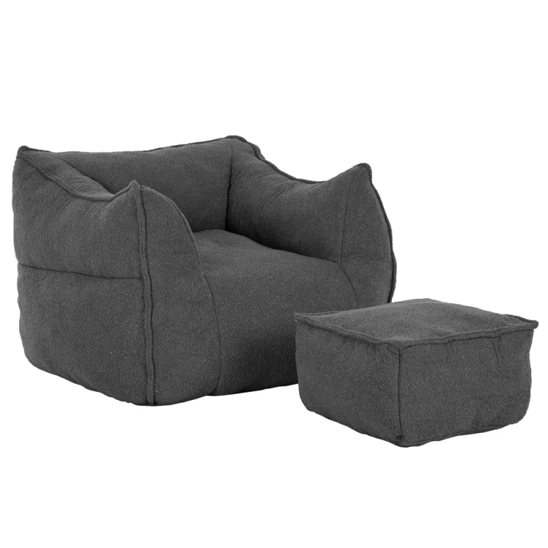 SPONGE ΠΟΛΥΘΡΟΝΑ SET ΓΚΡΙ ΣΚΟΥΡΟ 95x102x73cm