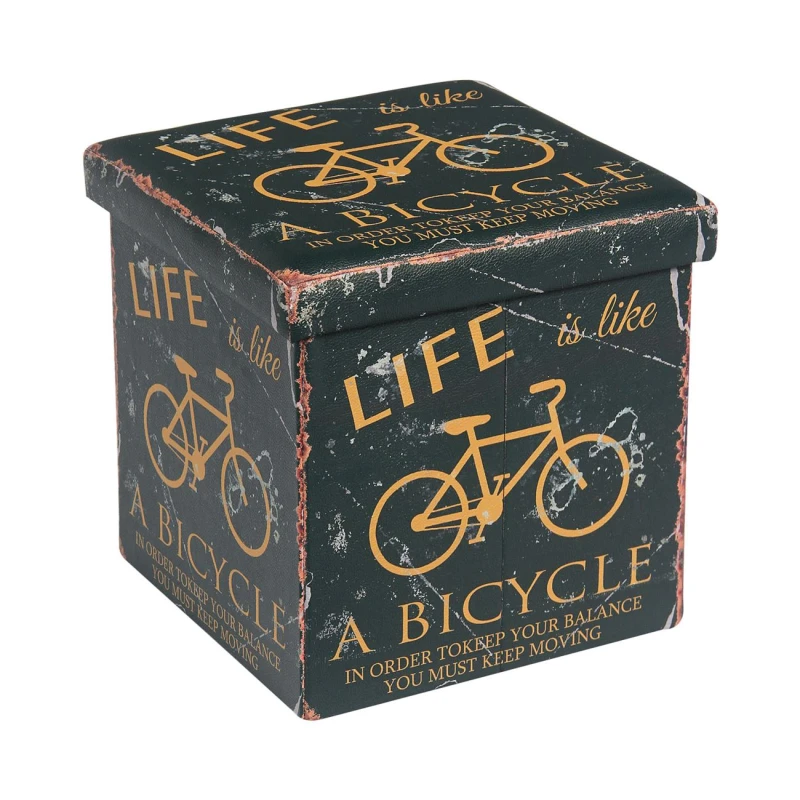Orion Σκαμπό Αποθηκευτικό - Βοηθητικό, Pu Deco Bike 38x38x38cm - Εικόνα 2 | Mypouf.gr