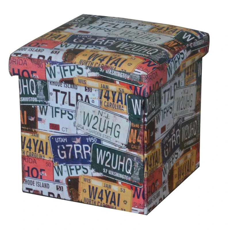Orion Σκαμπό Αποθηκευτικό - Βοηθητικό, Pu Deco Label 38x38x38cm