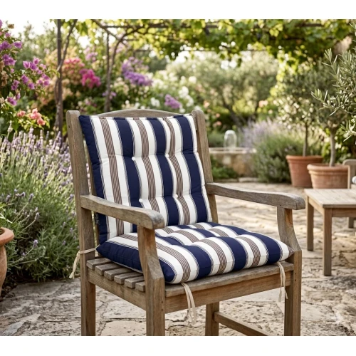 Μαξιλάρι κάθισμα μπαμπού Λονέτα Ύφασμα dark blue stripes design