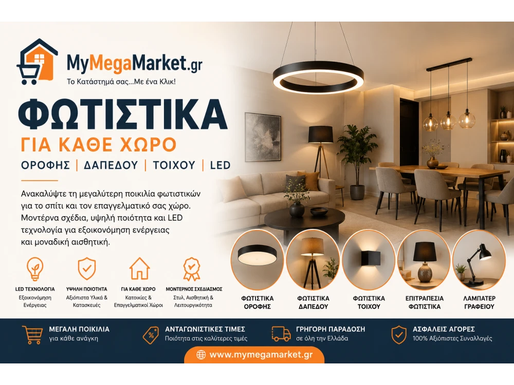 Φωτιστικά για Κάθε Χώρο | LED, Οροφής, Δαπέδου & Τοίχου