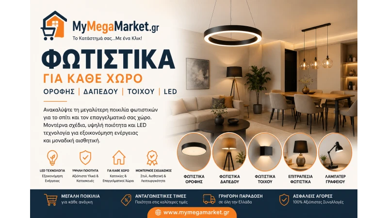 Φωτιστικά για Κάθε Χώρο | LED, Οροφής, Δαπέδου & Τοίχου