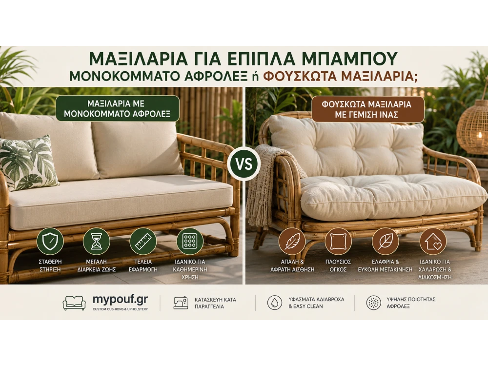 Μαξιλάρια με Μονοκόμματο Αφρολέξ ή Φουσκωτά Μαξιλάρια για Μπαμπού;