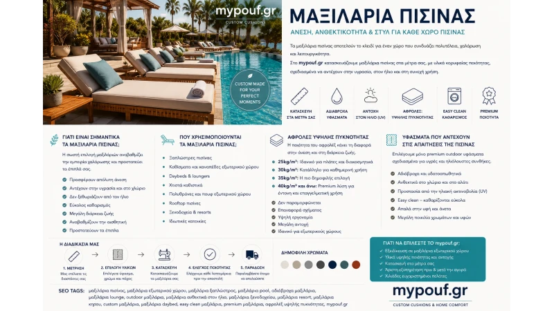 Μαξιλάρια Πισίνας στα Μέτρα σας