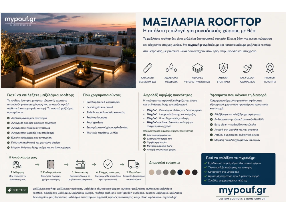 Μαξιλάρια Rooftop στα Μέτρα σας