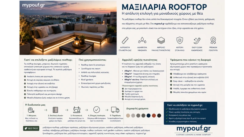 Μαξιλάρια Rooftop στα Μέτρα σας