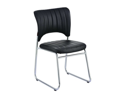 Preston Μαύρη-Σ6-Καρέκλα Χρωμίου